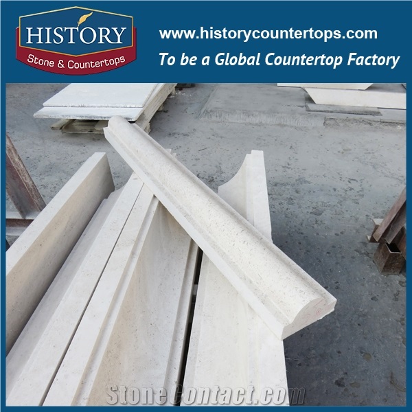 History Stones China Factory Natural Stone White Cream Marble Door Trim Design for Indoor Decoration Wall Edging Border