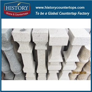 History Stones China Manufactory Different Types Light Yellow G682 Granite Balustrades Mold Stone Railing Terrace Stepping Balusters & Railings