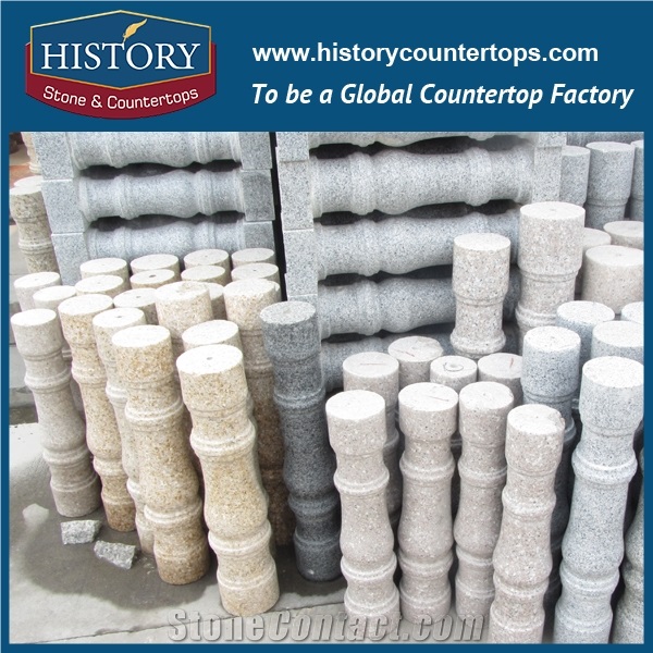 History Stones China Manufactory Different Types Light Yellow G682 Granite Balustrades Mold Stone Railing Terrace Stepping Balusters & Railings