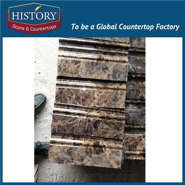 History Stones China Manufacturer Patent New Desgin Interior Wall Dark Emperador Marble Edging Trim Building Ornamental Border
