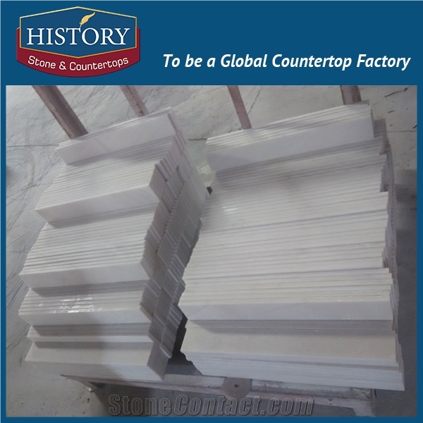 History Stones China Popular Design with Ce Certification Rectangle Shaping Pure White Marble Villa Walling Honorable Decoration Border Line