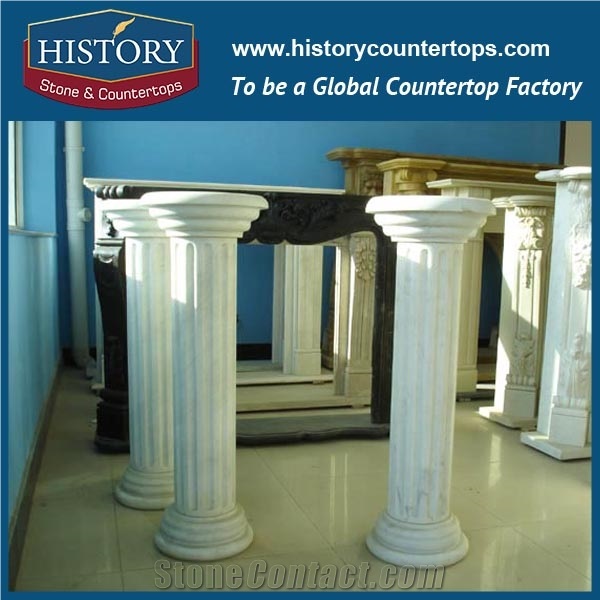 History Stones China Prevalent Architectural Design Hotel Interior Decorative Black Marble Column External Building Material Sculptured Pillar