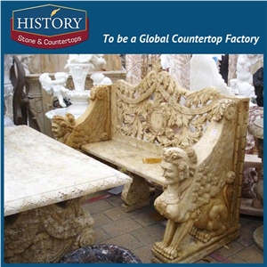 History Stones China Simple Style Groove Back Set Pure White Marble Chairs Design Perfect Indoor Exhibition Ornamental Bench