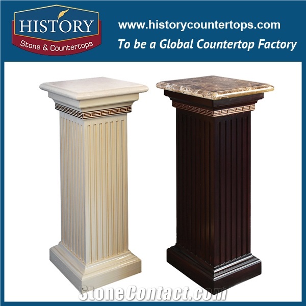 History Stones China Supplier New Streak Architectural Design Various Types Mixed Color Marble Columns Wedding Decoration Pillars