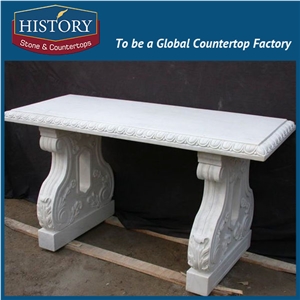 History Stones Chinese Wholesale Simple Morden Heavy-Duty Pure White Marble Chairs for Garden Park Patio Landscaping Stone Bench