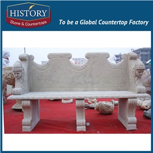 History Stones Chinese Wholesale Simple Morden Heavy-Duty Pure White Marble Chairs for Garden Park Patio Landscaping Stone Bench