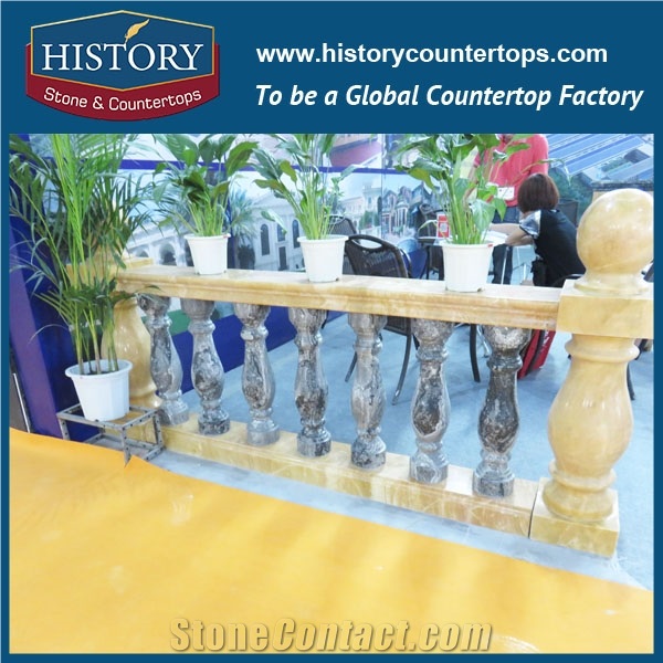 History Stones Classic Polished Decoration White Marble Stone Balustrades Modern Garden Carved Balusters & Railings