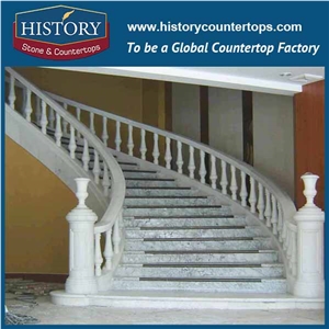 History Stones Classic Straight Pure White Stone Marble Stair Baluster for Home Decoration Villa Balcony Safty Balusters & Railings
