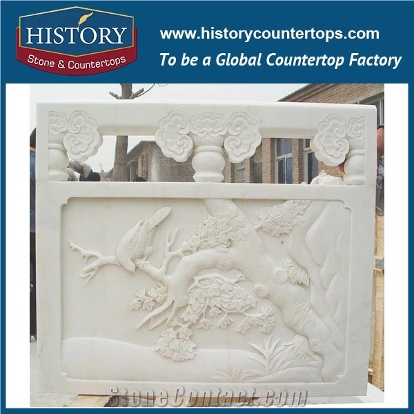 History Stones Easily Assembled White Marble Stair Railing Designs Outdoor Decorative Custom Size Natural Staircase Balusters & Railings