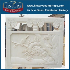 History Stones Easily Assembled White Marble Stair Railing Designs Outdoor Decorative Custom Size Natural Staircase Balusters & Railings