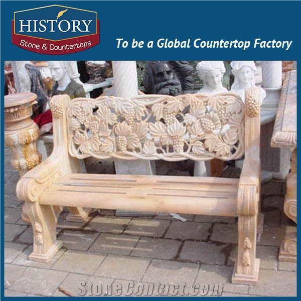 History Stones Factory Customized Antique Roman Style Design Home Classical Furniture Red Brown Marble Indoor Using Bench