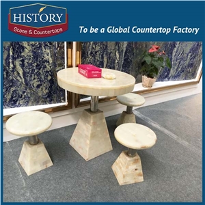 History Stones Factory Supplied High Polishing Green Granite Indoor Coffee Tables Sets Ornament Outdoor Stone Special Garden Bench & Table