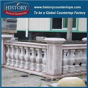 History Stones Factory Supplied Outdoor Ocean Red Granite Staircase Railing with Modern Design Home Supermarket Decoration Balusters & Railings