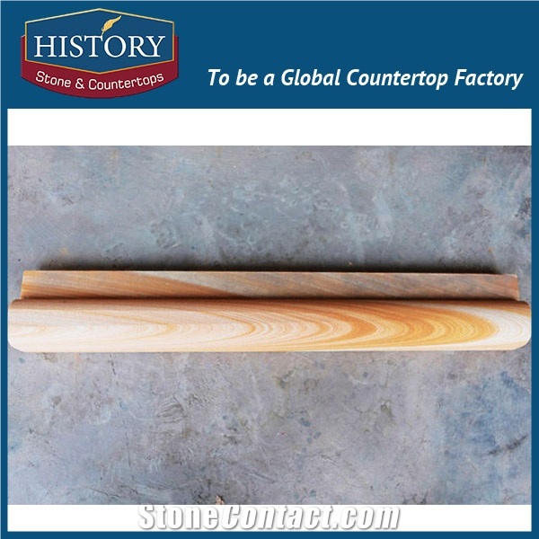 History Stones Factory Wholesale Yellow Sandstone Trim for House Indoor Wall Decoration Customized Skirting Line Border