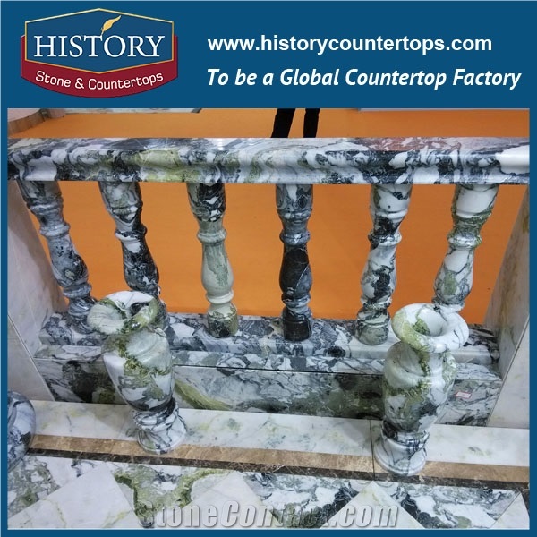 History Stones Famous Brand Durable Pure White Marble Practical Handrails for Outdoor Steps Decoration Installation Stone Balusters & Railings