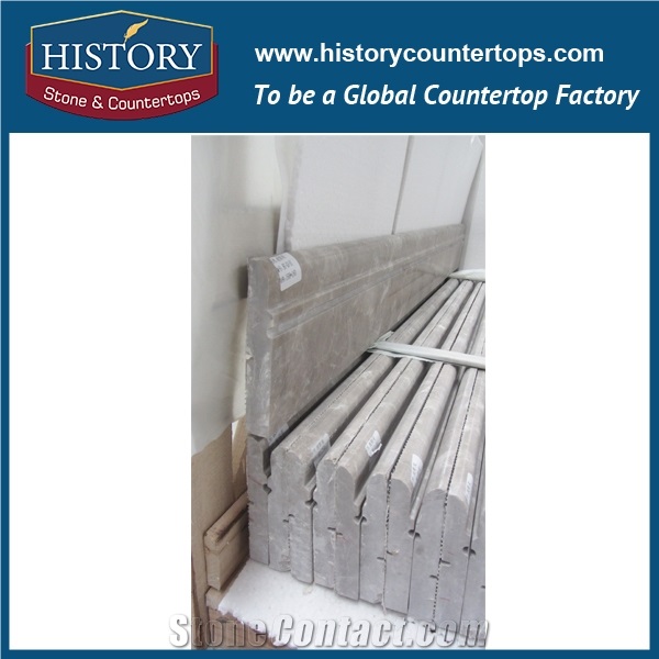 History Stones Fire Resistant Commercial Price Polished Grey Color Marble Straight Line Bathroom Wall Ornamental Border Lines