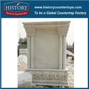 History Stones Hand Carving Grey Marble Roman Columns Outdoor Landscaping Stone Small Size Column Sculptured Pillars