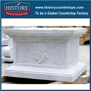 History Stones Hand Carving with Sculptures Design Capital Natural Stone Roman Pillar White Marble Square Column Bases Outdoor Pedestal Pillars