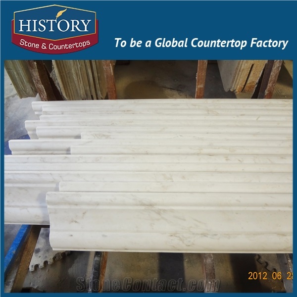 History Stones Latest Design Patterns White Marble Pencil Shaping for Hall Wall Decoration Interiors Hotel House Walling Decorative Borders