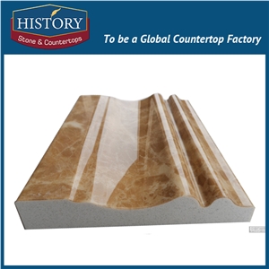 History Stones Light Emperador Marble Edging Trim Finished Stone Mouldings for Construction Decorations Indoor Wall Using Borders