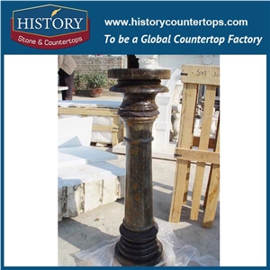 History Stones Modern Natural Stone Railing General Post Hand Carving Red Granite Roman Columns for Home Decoration Pillars