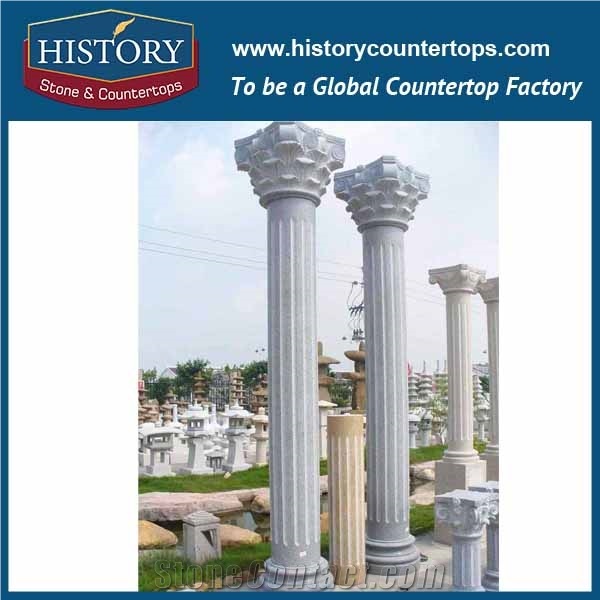 History Stones Natural Stone Tan Brown Ganite Columns Polishing Surface Square Hotel Gate Decoration Exhibition Decorative Pillars