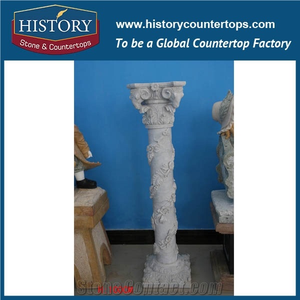 History Stones Outdoor Art Platform Stone Simple Style Decorative Galala Beige Marble Columns Large Quantity Garden Using Pillars