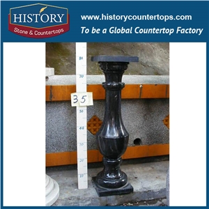 History Stones Outdoor Stair Handrail Price Black Granite Railing Molds for Balusters Cheap Decorative External Handrails Pillars