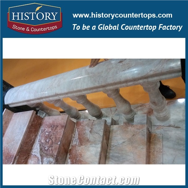 History Stones Popular Design Top Level Unique Polished Green Color Marble Balusters Interior Solid Steps Staircase Balusters & Railings