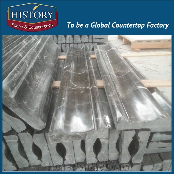 History Stones Popular Emperador Marble Trimming Finished Stone Moldings for Construction Door and Window Decoration Border Line