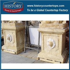History Stones Popular Hand Carved Pure White Marble Stair Handrail Rooftop Balusters Balcony Railing Circular