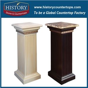 History Stones Prevalent Absolutely Pure White Marble Western Style Types Short Standing Square Columns House Gate Flowerpot Bases Pillars