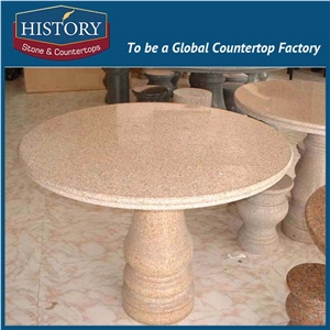 History Stones Professional Factory Outdoor Modern Round Shaping Nature Grey Granite Discount Garden Stone Bench & Table