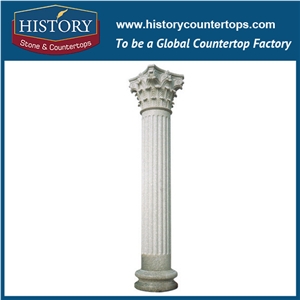 History Stones Roman Style High Temperature Resistance Architectural Grey Granite Column Outdoor Decorative Stone Gate Columns Pillars