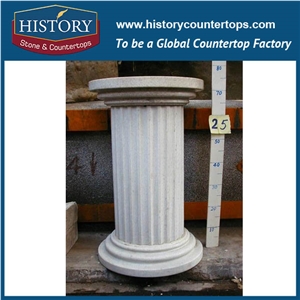 History Stones Roman Style High Temperature Resistance Architectural Grey Granite Column Outdoor Decorative Stone Gate Columns Pillars