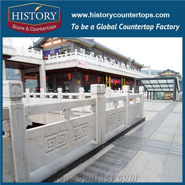History Stones Simple Design European Style Delicate Beige Marble Stone Outdoor Construction Railing Block Stair Balusters & Railings