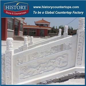 History Stones Simple Design European Style Delicate Beige Marble Stone Outdoor Construction Railing Block Stair Balusters & Railings