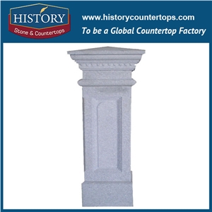 History Stones Tan Brown Ganite Columns Polishing Surface Home Indoor Stair Handrail Balcony Balusters Rooftop Draling Pillars