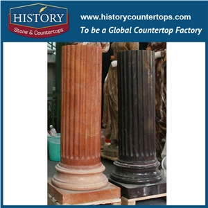 History Stones Western Style Decorative Top Quality Outdoor Park Door Column Indoor Fashionable Galala Beige Marble Stone Pillars