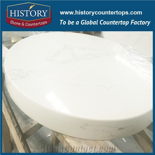 History Stonn Artificial Polished Customised Shape Table Tops Various Edge Profiles Quartz Countertop for Building Interior Exterior Decoration