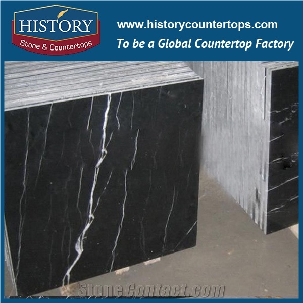Historystone Attractive China Black Marble Nero Margiua Black Marble Good Price,For Floor Polishing Other Sizes and Shapes Are Available.