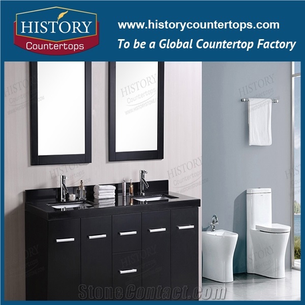 Historystone Black Marble Bathroom Vanity Tops/Custom Table Tops Stone/Building Stone/Vanity Top Stone/Imperial Grey Stone Used in Bathroom