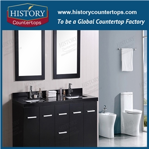 Historystone Black Marble Bathroom Vanity Tops/Custom Table Tops Stone/Building Stone/Vanity Top Stone/Imperial Grey Stone Used in Bathroom