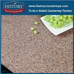 Historystone Bristol Beige with Polishing and Glossy Surface Man Made Big Particle Quartz Stone for Kitchen Worktops