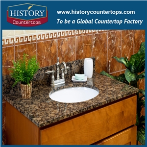 Historystone Brown Granite Vanity Top/High Polished Brown Granite Tops/ Bathroom Solid Surface/ Custom Vanity Tops
