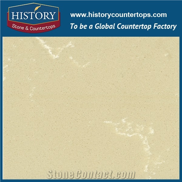 Historystone Buttermilk Man Made Tile and Slab Quartz Stone Cut-To-Size Polished Surface for Kitchen or Bathroom