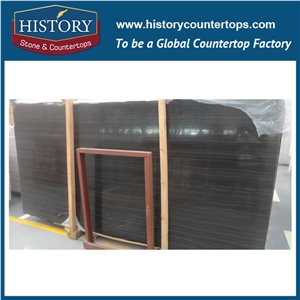 Historystone China Factory Direct Sales Wooden Black Vain Marble,Natural Stone Black Marble Tiles 60x60,Slabs for Flooring or Wall Covering.