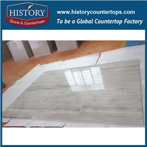 Historystone China Floor White Wooden Graining Marble for Brown Veins,Floor and Wall Tiles