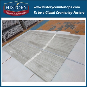 Historystone China Floor White Wooden Graining Marble for Brown Veins,Floor and Wall Tiles