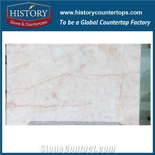 Historystone China New Technology Natural Rose Milk Stone Slabs 3mm Thin Lightweight Marble Tile for Decoration,Polished Pink Color.